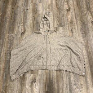 360 CASHMERE Hoodie Cape Sweater Full Zip Jacket Women's SMALL 100% Cashmere